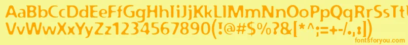 PfplazmRegular Font – Orange Fonts on Yellow Background