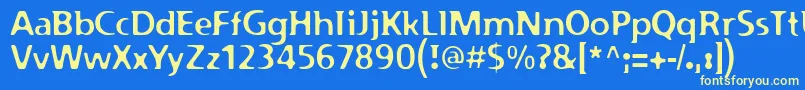 フォントPfplazmRegular – 黄色の文字、青い背景