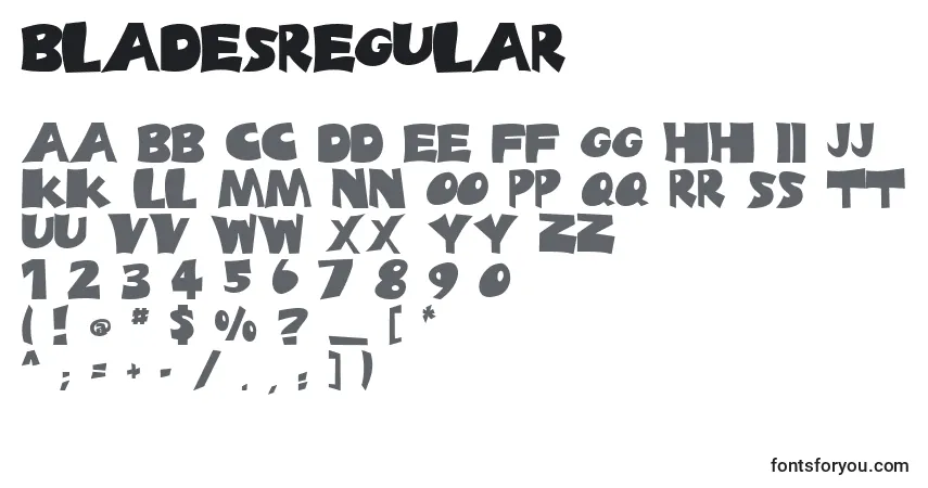 BladesRegular-fontti – aakkoset, numerot, erikoismerkit