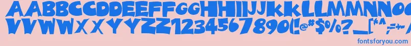 BladesRegular Font – Blue Fonts on Pink Background