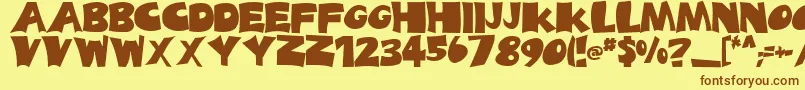 BladesRegular Font – Brown Fonts on Yellow Background