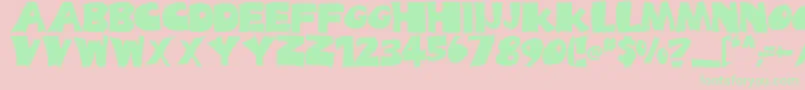 BladesRegular Font – Green Fonts on Pink Background