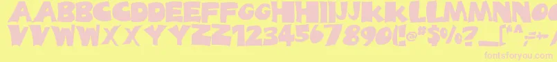 BladesRegular Font – Pink Fonts on Yellow Background