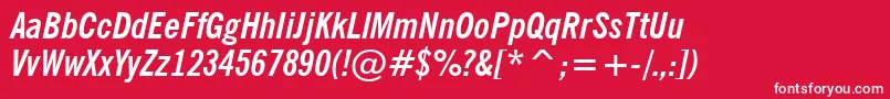 fuente NewsGothicBoldCondensedItalicBt – Fuentes Blancas Sobre Fondo Rojo