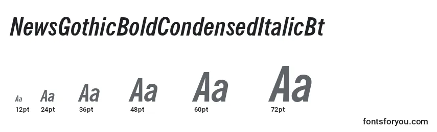 NewsGothicBoldCondensedItalicBt Font Sizes