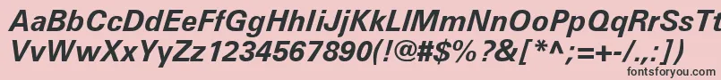 UniversLt66BoldItalic Font – Black Fonts on Pink Background