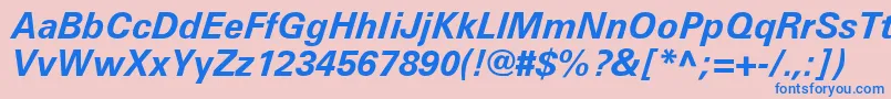 UniversLt66BoldItalic Font – Blue Fonts on Pink Background
