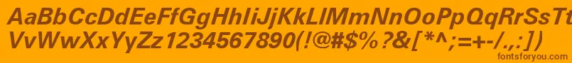 UniversLt66BoldItalic Font – Brown Fonts on Orange Background
