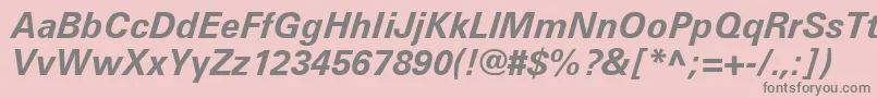 UniversLt66BoldItalic-Schriftart – Graue Schriften auf rosa Hintergrund