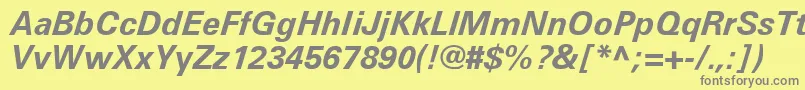 UniversLt66BoldItalic Font – Gray Fonts on Yellow Background