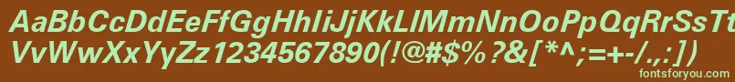UniversLt66BoldItalic Font – Green Fonts on Brown Background