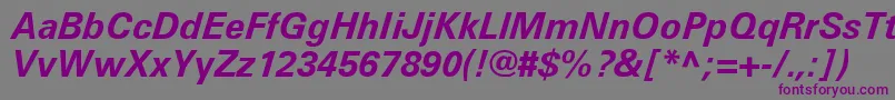UniversLt66BoldItalic Font – Purple Fonts on Gray Background