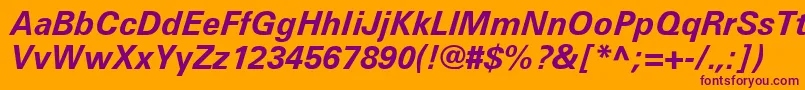 UniversLt66BoldItalic Font – Purple Fonts on Orange Background