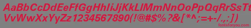 Шрифт UniversLt66BoldItalic – красные шрифты на сером фоне