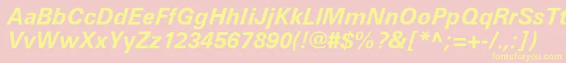 UniversLt66BoldItalic Font – Yellow Fonts on Pink Background