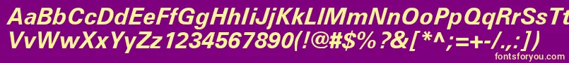 UniversLt66BoldItalic Font – Yellow Fonts on Purple Background