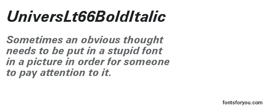Review of the UniversLt66BoldItalic Font