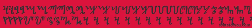 フォントTheban – 赤い背景に黒い文字