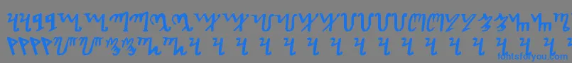 Theban Font – Blue Fonts on Gray Background