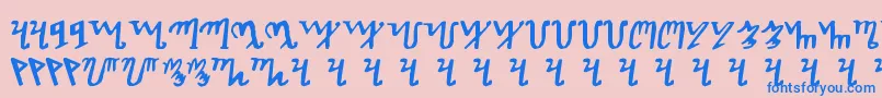 Theban Font – Blue Fonts on Pink Background