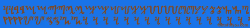 Theban Font – Brown Fonts on Blue Background