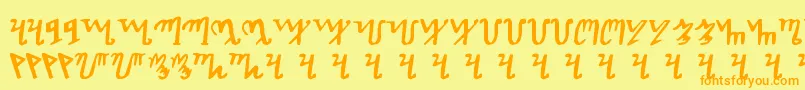 Theban Font – Orange Fonts on Yellow Background