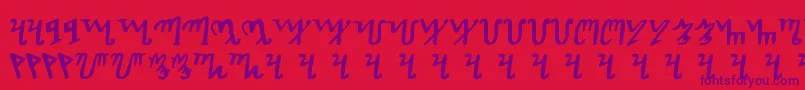 Theban Font – Purple Fonts on Red Background
