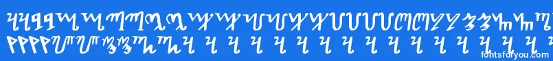 フォントTheban – 青い背景に白い文字