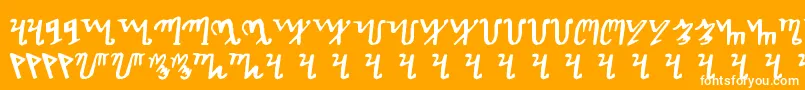 Theban Font – White Fonts on Orange Background