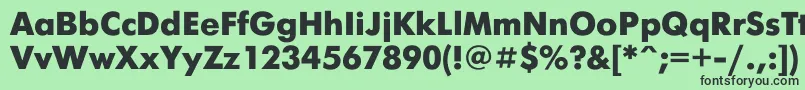 フォントFuturis0 – 緑の背景に黒い文字