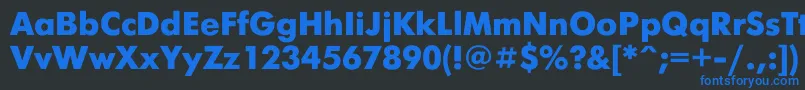 Czcionka Futuris0 – niebieskie czcionki na czarnym tle