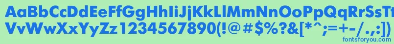 フォントFuturis0 – 青い文字は緑の背景です。