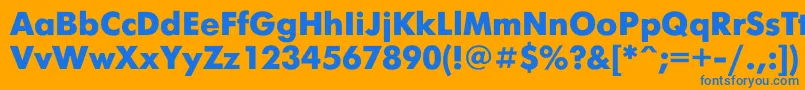 フォントFuturis0 – オレンジの背景に青い文字