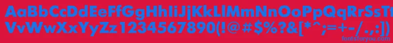 フォントFuturis0 – 赤い背景に青い文字