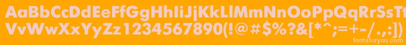 Czcionka Futuris0 – różowe czcionki na pomarańczowym tle