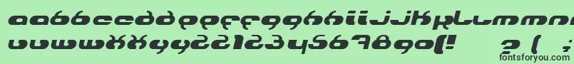 フォントHydroItalic – 緑の背景に黒い文字