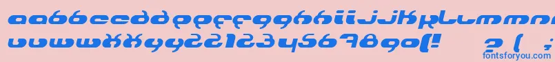 フォントHydroItalic – ピンクの背景に青い文字