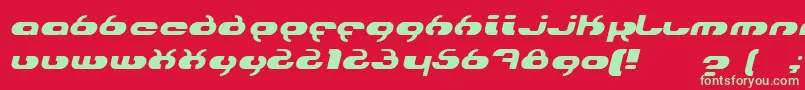 フォントHydroItalic – 赤い背景に緑の文字