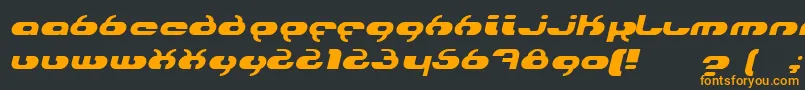 フォントHydroItalic – 黒い背景にオレンジの文字