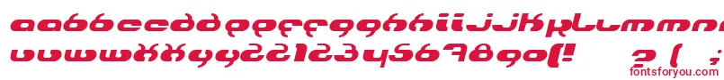 フォントHydroItalic – 白い背景に赤い文字