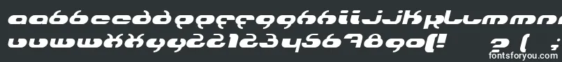 フォントHydroItalic – 黒い背景に白い文字