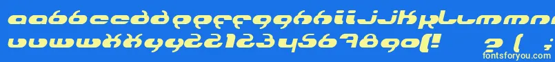 フォントHydroItalic – 黄色の文字、青い背景