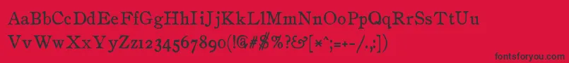 フォントZaiDrukarniawydawnicza1870 – 赤い背景に黒い文字