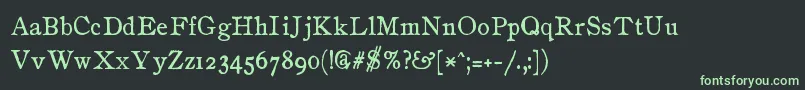 Czcionka ZaiDrukarniawydawnicza1870 – zielone czcionki na czarnym tle