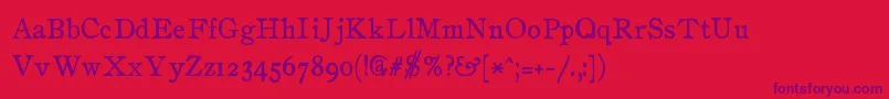 ZaiDrukarniawydawnicza1870 Font – Purple Fonts on Red Background