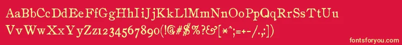 ZaiDrukarniawydawnicza1870 Font – Yellow Fonts on Red Background
