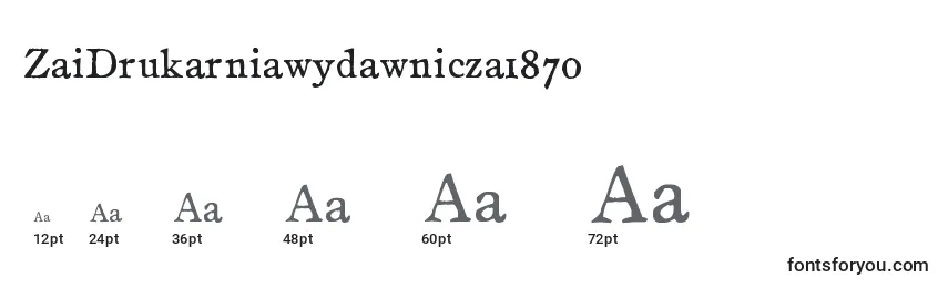 Размеры шрифта ZaiDrukarniawydawnicza1870