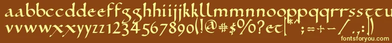 Czcionka RamseySd – żółte czcionki na brązowym tle