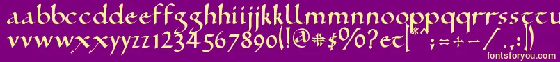 Czcionka RamseySd – żółte czcionki na fioletowym tle