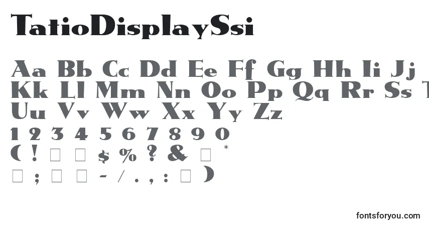 TatioDisplaySsi-fontti – aakkoset, numerot, erikoismerkit